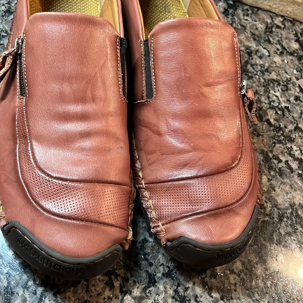 Caoutcholic leather driving European loafer 47